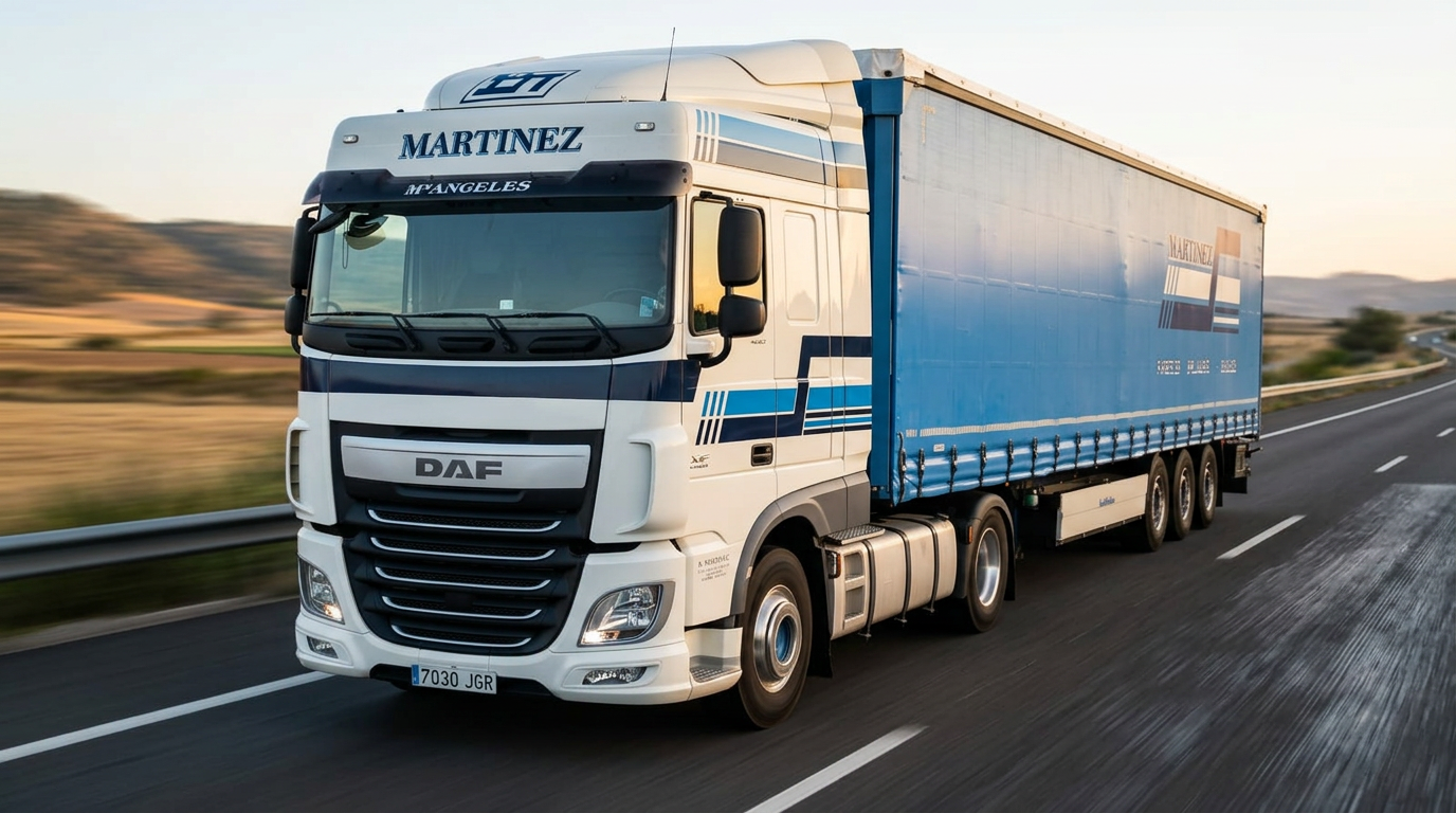 Camión de Martínez Huerta en carretera — Transporte carga completa FTL